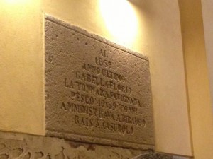 Plaque in the Stabilimento Florio speaks of the historic mattanza of 1859: 10,159 tuna were caught that year