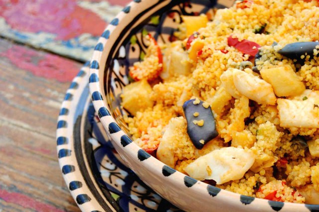 Cous cous with fish is typical in Favignana and Trapani area